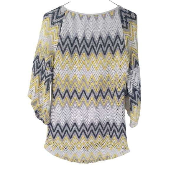 TACERA Chevron 3/4 Sleeve Top Womens Size Small S - Picture 2 of 4